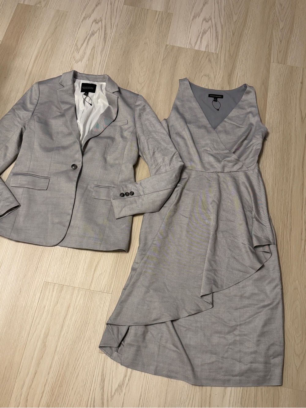 Banana republic 2 PC suit long and lean blazer & dress wool blend 4 6 NWT